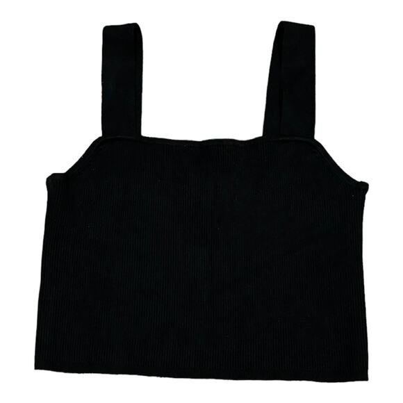 Madewell Dearing Square-Neck Crop Sweater Tank black size XL - Picture 7 of 12